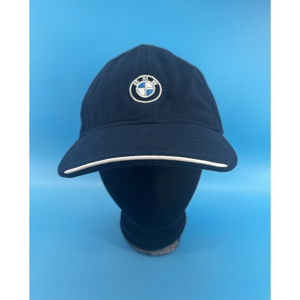 BMW Lifestyle Navy Blue Adjustable Baseball Cap Hat Embroidered Logo OSFM